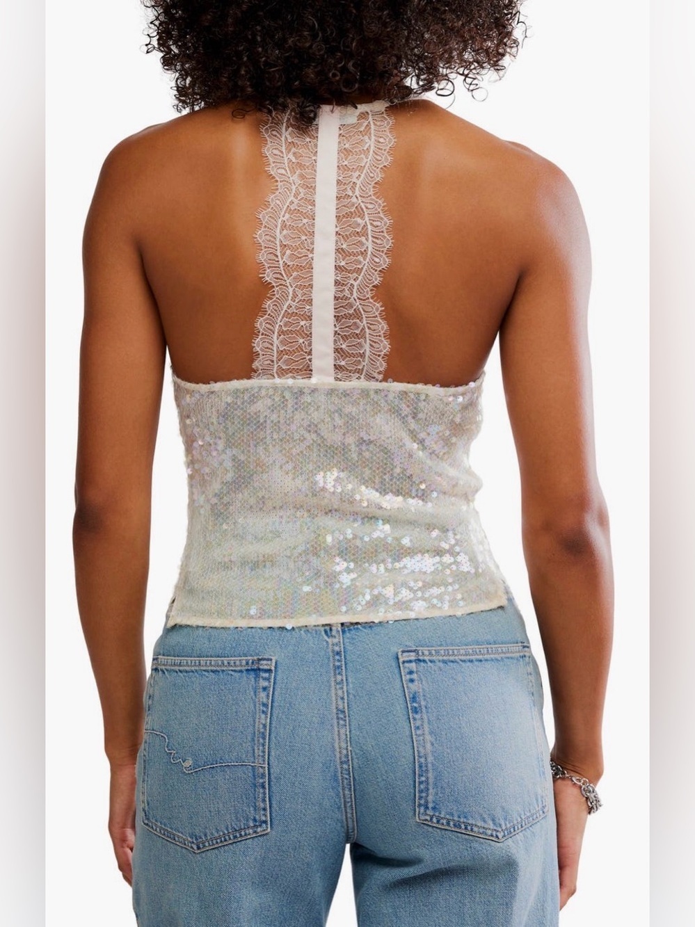Free People Take Me Away Sequin and Lace Tank - Picture 3 of 11